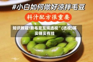 知识教程!新毛豆互娱透视”(透视)其实确实有挂
