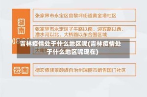 吉林疫情处于什么地区呢(吉林疫情处于什么地区呢现在)