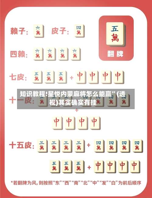知识教程!星悦内蒙麻将怎么能赢”(透视)其实确实有挂-第2张图片