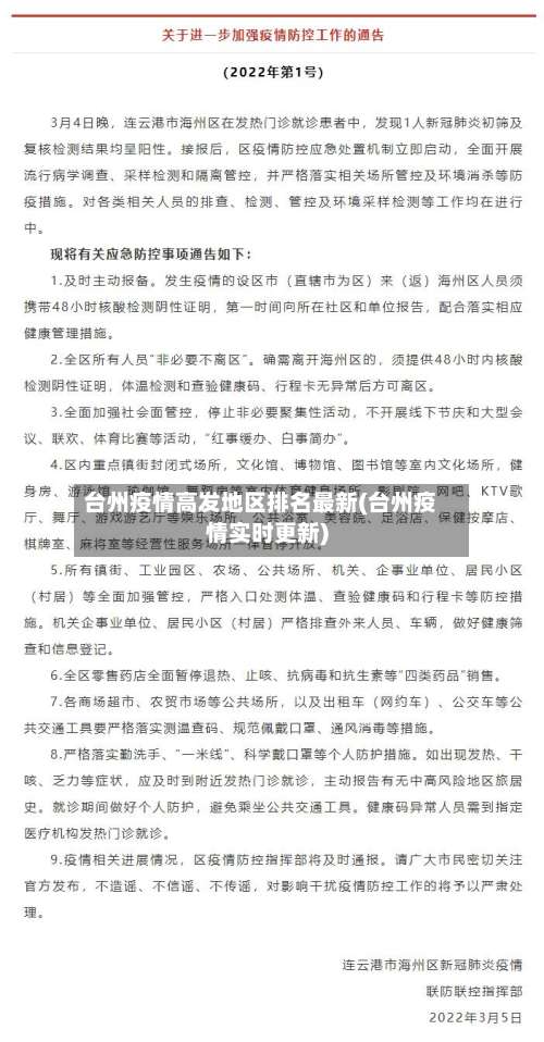 台州疫情高发地区排名最新(台州疫情实时更新)-第1张图片
